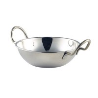 Stainless Steel Balti Dishes with Handles and food